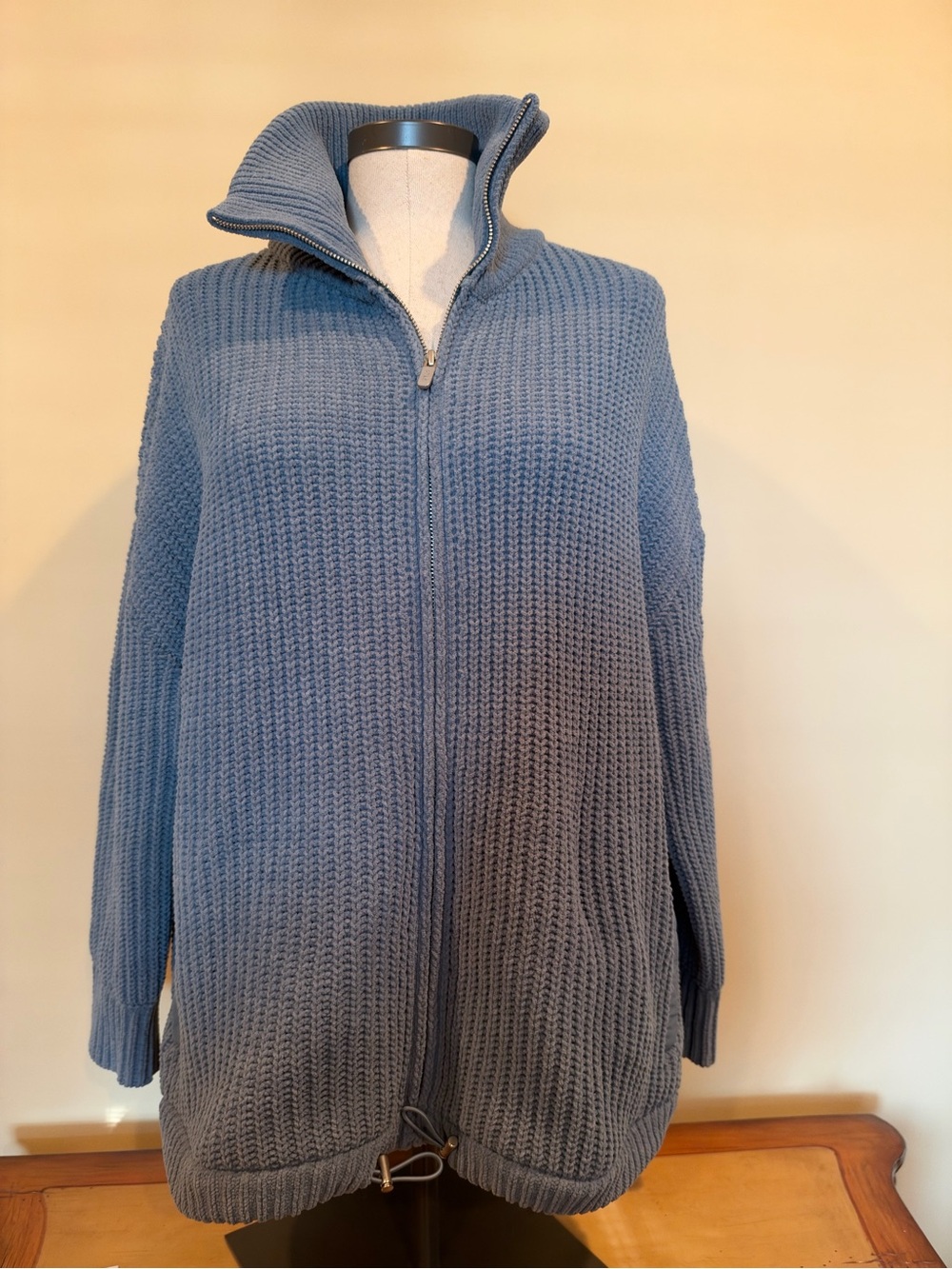 FLX Women’s Teal Blue Full Zip Chucky Sweater Jacket NWT Size M